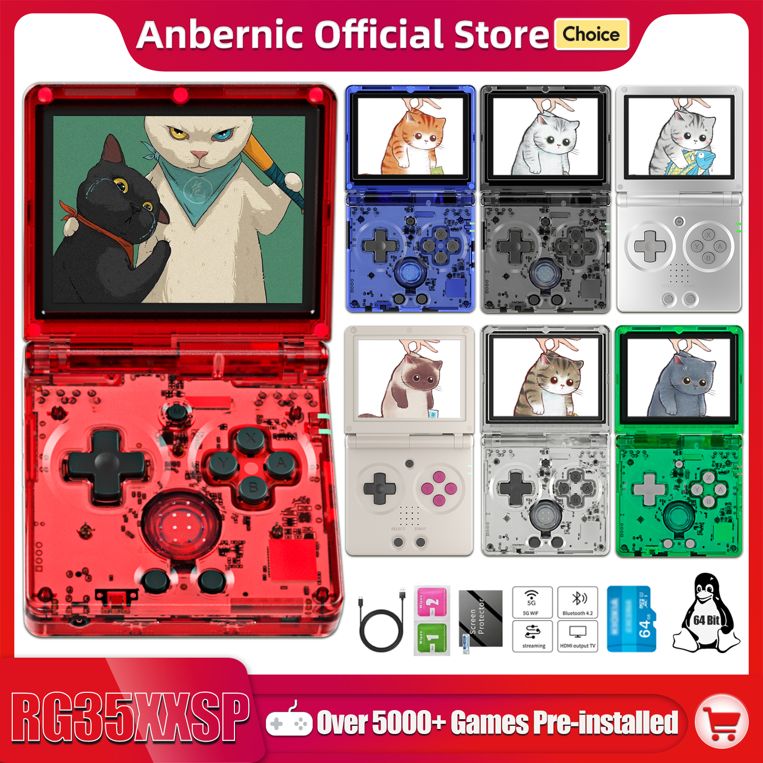 Gaming Console 5 Year Old - Anbernic NEW RG35XXSP Flip Handheld Game