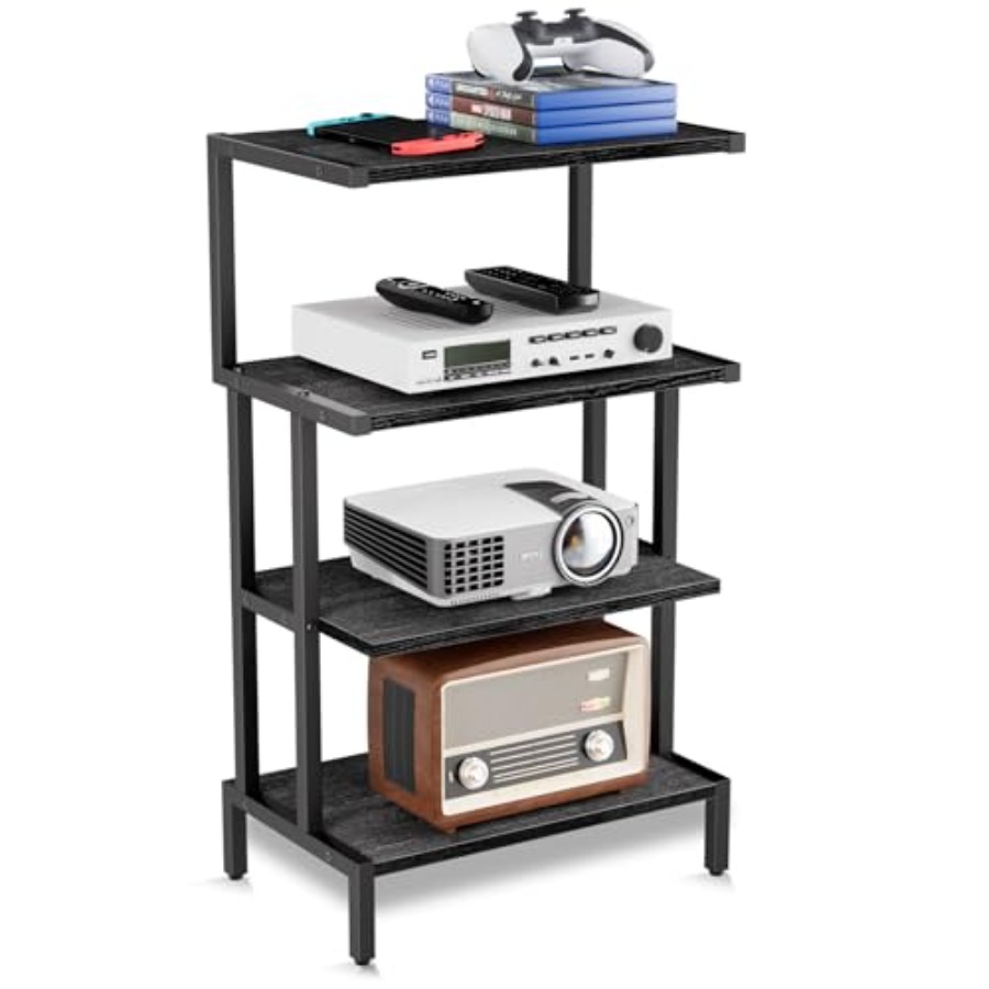 Gaming Console Stand - Media Stand Gaming Shelf 4 Tier