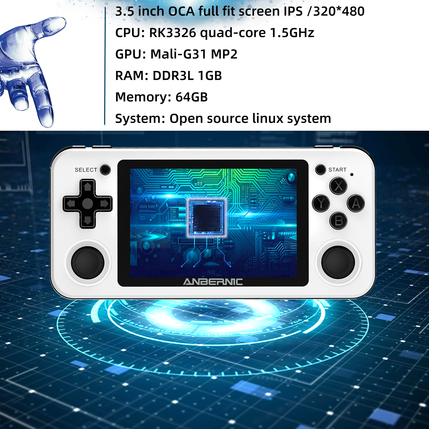 ANBERNIC RG351P Handheld Retro - Gaming Console Ayaneo avaliação e preço