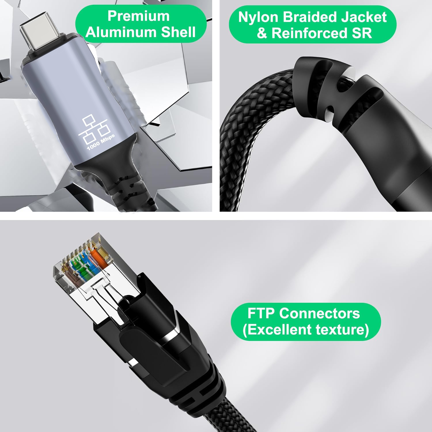 1.8M USB Type-C to RJ45 Ethern - Lan Cable Gaming avaliação e preço