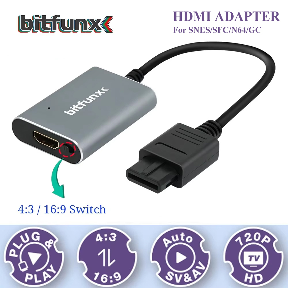 Bitfunx 720P Svideo / AV To HD - Gaming Console Vintage avaliação e preço