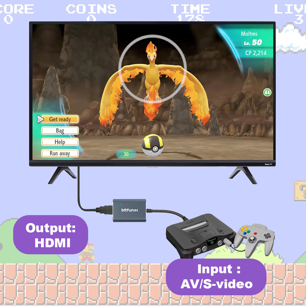 Bitfunx 720P Svideo / AV To HD - Gaming Console Vintage avaliação e preço