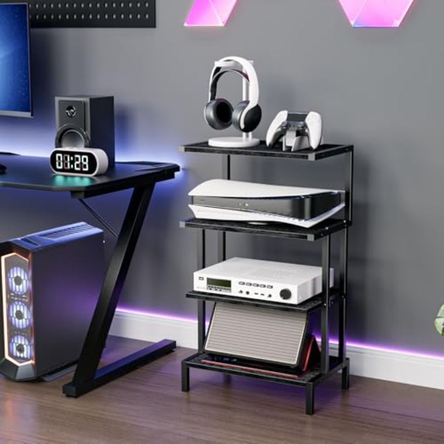 Media Stand Gaming Shelf 4 Tie - Gaming Console Stand avaliação e preço