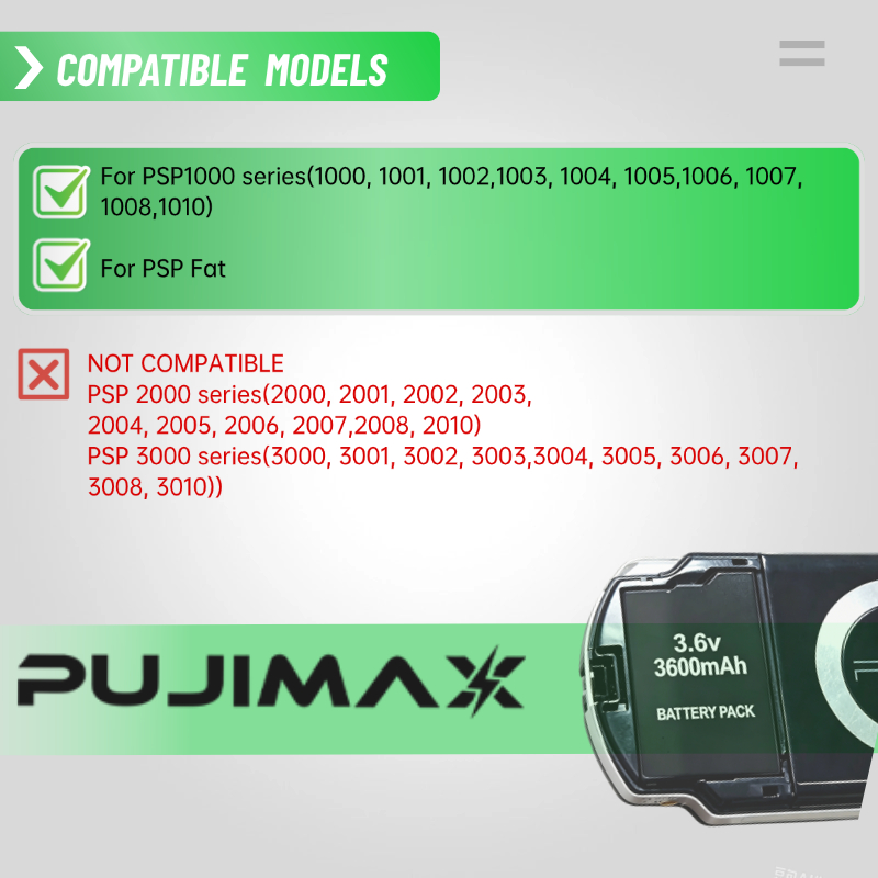 PUJIMAX 3600mAh 3.6V New Li-io - Gaming Console New avaliação e preço