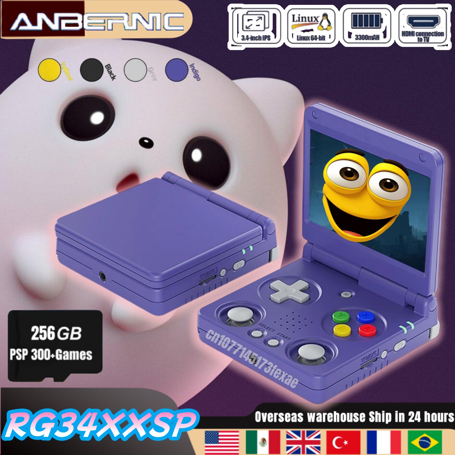 Anbernic RG34XXSP Retro Handhe - Gaming Console 5 Year Old avaliação e preço