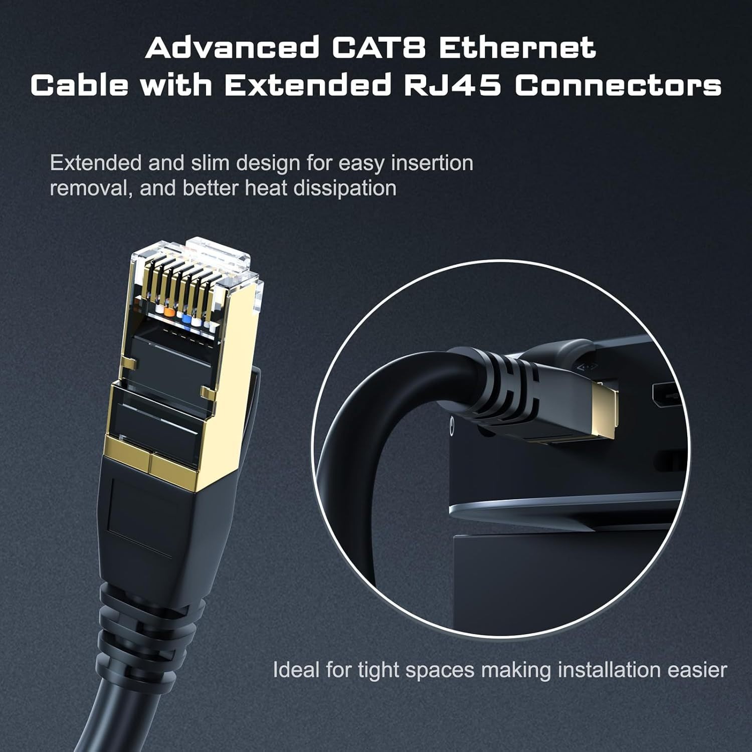 Cat8 Round Cable, High Speed H - Lan Cable Gaming avaliação e preço