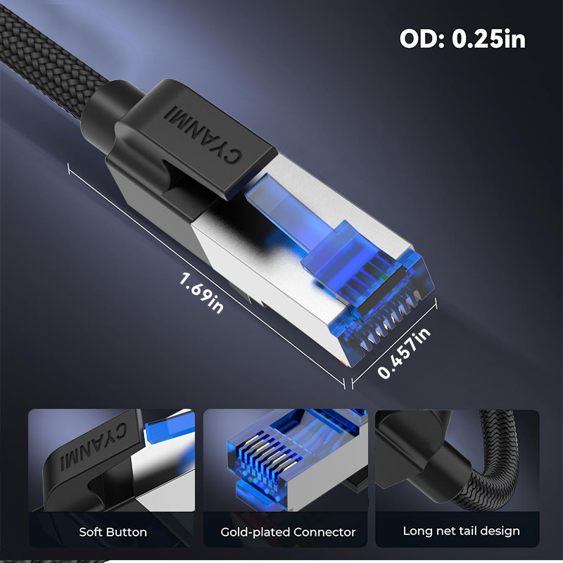CYANMI Cat 8 Ethernet Cable 10 - Lan Cable Gaming avaliação e preço