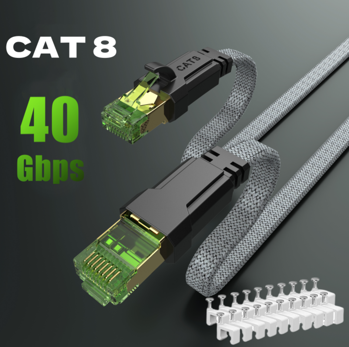 MIZIQIER long CAT 8 Flat Netwo - Lan Cable Gaming avaliação e preço
