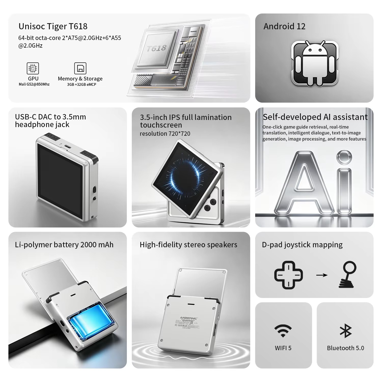 ANBERNIC RG Rotate Android Han - Gaming Console 5 Year Old avaliação e preço