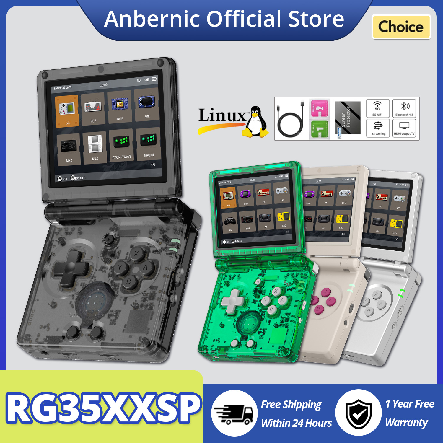 ANBERNIC RG35XXSP Flip Handhel - Gaming Console 5 Year Old avaliação e preço